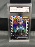 GMA Graded 2018 Panini Prizm Red White Blue ROB GRONKOWSKI Patriots Football Card - GEM MINT 10