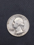 1936-S United States Washington Silver Quarter - 90% Silver Coin from Estate