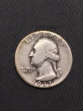 1937-D United States Washington Silver Quarter - 90% Silver Coin from Estate