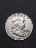 1952-D United States Franklin Silver Half Dollar - 90% Silver Coin from Estate