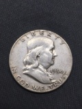 1954 United States Franklin Silver Half Dollar - 90% Silver Coin from Estate