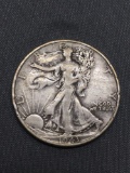 1943 United States Walking Liberty Silver Half Dollar - 90% Silver Coin from Estate