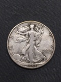 1945-D United States Walking Liberty Silver Half Dollar - 90% Silver Coin from Estate