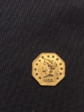 REPLICA 1856 California Gold FAKE Souvenir Coin from Estate