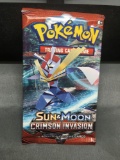 Factory Sealed Pokemon Sun & Moon CRIMSON INVASION 10 Card Booster Pack