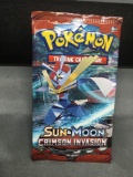 Factory Sealed Pokemon Sun & Moon CRIMSON INVASION 10 Card Booster Pack