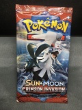 Factory Sealed Pokemon Sun & Moon CRIMSON INVASION 10 Card Booster Pack