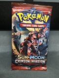 Factory Sealed Pokemon Sun & Moon CRIMSON INVASION 10 Card Booster Pack