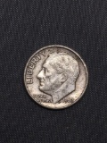 1962-D United States Roosevelt Silver Dime - 90% Silver Coin from Estate