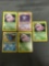 5 Count Lot of Vintage Pokemon Holo Trading Cards