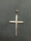 I.C. Designer 30mm Long 18mm Wide High Polished Sterling Silver Cross Pendant