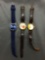 Lot of Three Children's Themed Leather Strap Watches, One Winnie the Pooh, Tweedy Bird & Harry