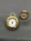 Lot of Two, One Sperina Designer Round 33mm Diameter Gold-Tone Pocket Watch & One i. Magnin Designer