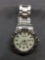 Seiko Designer Round 39mm Count-Up Bezel Date Time Water Resistant Stainless Steel Watch w/ Bracelet