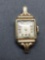 Elgin Designer Square 12x12mm Vintage 10kt Rolled Gold Watch w/o Bracelet Serial Number 6211