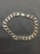 Medium Gauge Curb Link 10mm Wide 10in Long Sterling Silver Bracelet