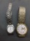 Lot of Two Seiko Designer Stainless Steel Watches w/ Bracelets, One 20mm Round Face & One 30mm Round