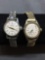 Lot of Two Round 20mm Face Stainless Steel Watches w/ Bracelets, One Silver-Tone Emka Designer & One