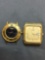 Lot of Two Gold-Tone Stainless Steel Watches w/o Bracelets, One Accutron Designer 18mm Face & One