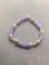 Twin Row Contoured Lavender Jade Link 11mm Wide Asian Design Sterling Silver 7in Long Bracelet