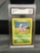 GMA Graded 1999 Pokemon Base Set Unlimited #55 NIDORAN Trading Card - EX-NM+ 6.5