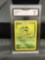 GMA Graded 1999 Pokemon Base Set Unlimited #45 CATERPIE Trading Card - EX-NM 6