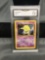 GMA Graded 1999 Pokemon Base Set Unlimited #49 DROWZEE Trading Card - NM+ 7.5