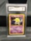 GMA Graded 1999 Pokemon Base Set Unlimited #49 DROWZEE Trading Card - NM 7