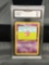 GMA Graded 1999 Pokemon Fossil Unlimited #55 SLOWPOKE Trading Card - MINT 9