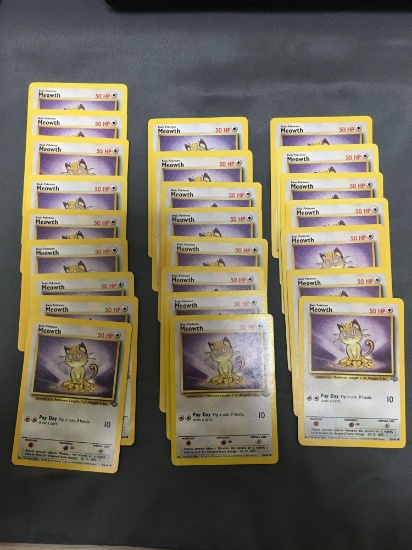 24 Count Lot of Jungle Pokemon Starter Meowth 56/64 Trading Cards