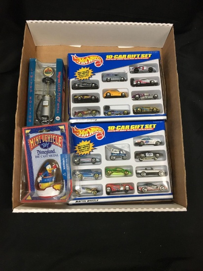Collection of Hot Wheels 10 Car Gift Sets and Other Items from Toy Store Closeout