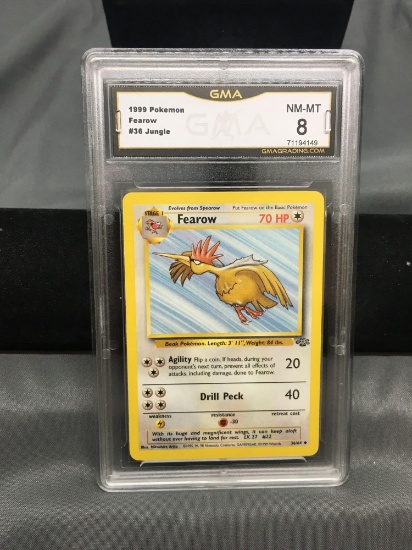 GMA Graded 1999 Pokemon Base Set Unlimited #36 FEAROW Trading Card - NM-MT 8