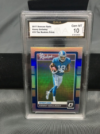 GMA Graded 2017 Donruss Optic The Rookies Silver #26 KENNY GOLLADAY Lions ROOKIE Football Card - GEM