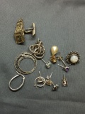 Sterling Silver Jewelry Scrap Lot Earrings - 24 Grams