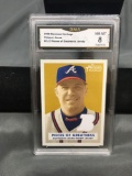 GMA Graded 2006 Bowman Heritage CHIPPER JONES Braves Jersey Relic Card - NM-MT 8