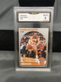 GMA Graded 1990-91 Hoops #205 MARK JACKSON MENENDEZ BROTHERS Basketball ROOKIE Card - NM-MT 8