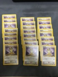 24 Count Lot of Jungle Pokemon Starter Meowth 56/64 Trading Cards