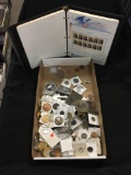 Incredible Unsearched Coins, Tokens, Medals, Stamps and Belt Buckle Lot from Estate - Unsearched -