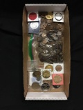 Huge Mixed Lot of United States Wheat Pennies and Unsearched Medals Tokens & Coins from Estate