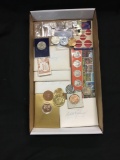 Mixed Lot of Coins, Tokens, and Medals from Estate