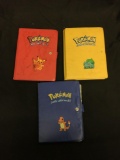 Lot of 3 Small Binders of Mixed Vintage Pokemon Cards from Collection