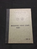 Vintage Library of Coins Coin Collector Book for Roosevelt Dimes with 38 90% Silver Dimes