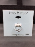 NEW! Itsy Bitsy Designer High Polished Bypass Sterling Silver Ring Band