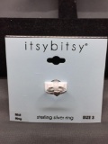 NEW! Itsy Bitsy Designer High Polished Heart Motif Sterling Silver Ring Band