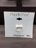 NEW! Itsy Bitsy Designer High Polished Heart Motif Sterling Silver Ring Band