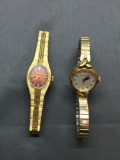 Lot of Two Caravelle Designer Ladies Stainless Steel Watches w/ Bracelets