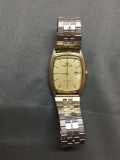 Waltham Designer Rectangular 30x25mm Bezel Two-Tone Stainless Steel Watch w/ Bracelet