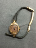 Westfield Designer Square 12mm 10kt Rose Gold Plated Vintage Watch w/ Bracelet Serial Number C295125