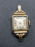 Elgin Designer Square 12x12mm Vintage 10kt Rolled Gold Watch w/o Bracelet Serial Number 6211