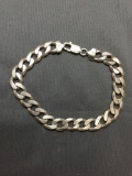 Medium Gauge Curb Link 10mm Wide 10in Long Sterling Silver Bracelet